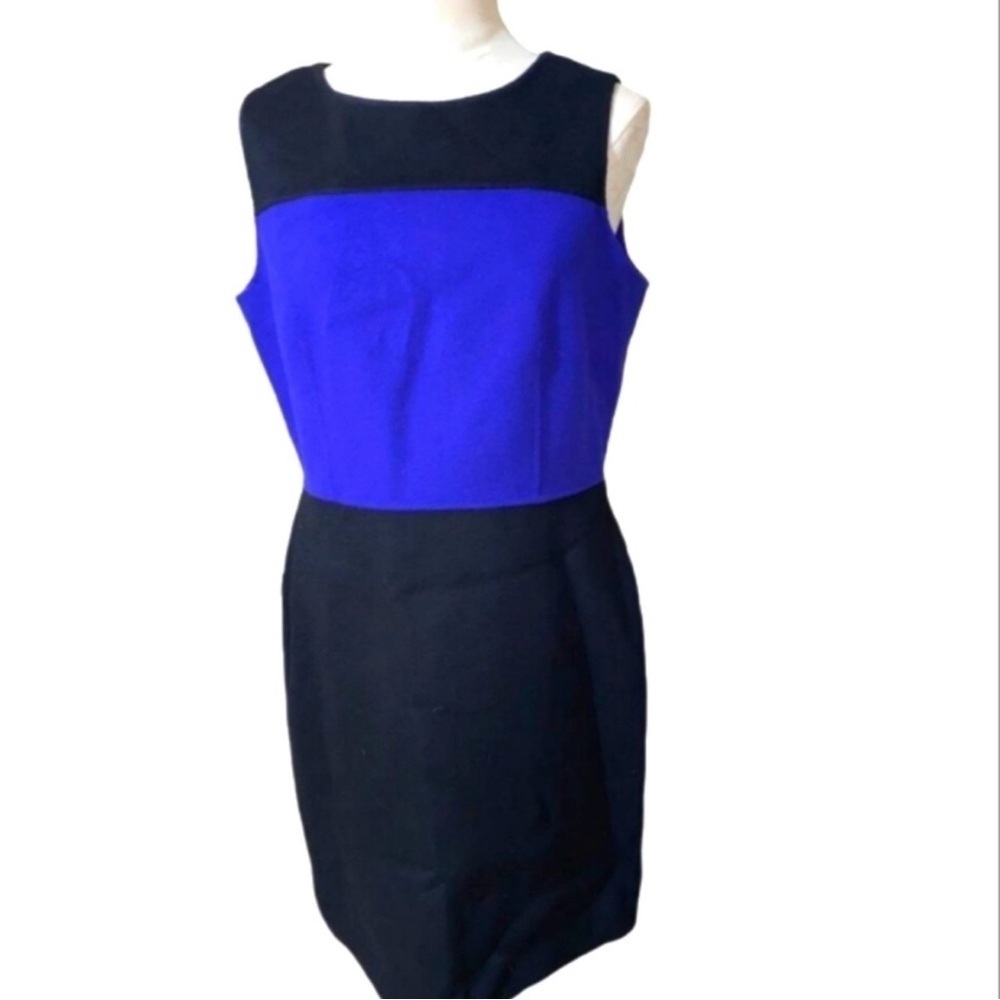 Talbot's Ladies Blue & Black Wool Sheath Dress (NWT!) MSRP $229 - Picture 2 of 8